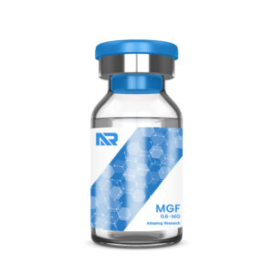 A bottle of MGF Peptide.