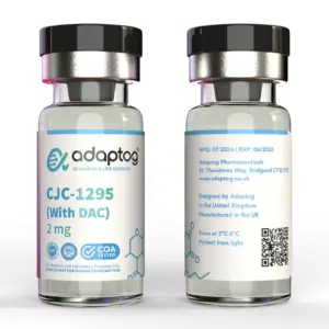 Adaptog CJC-1295 With DAC 2mg, front and rear vial views