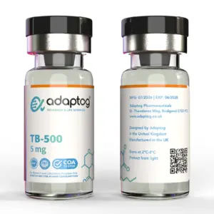 Adaptog TB-500 5mg, front and rear vial views